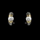 Silver with Clear Stone Designer Earrings E 1246