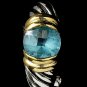Silver with Aqua Stone Designer Earrings E 1246