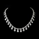 Gorgeous Cubic Zirconia Drop Silver Accent Necklace N 2404