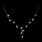 Silver/Clear Cubic Zirconia Wavy Vine Necklace N3522-CL