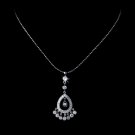 Silver Cubic Zirconia Chandelier Necklace N3818-S