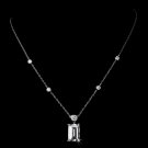 Silver Cubic Zirconia Bridal Pendant Necklace N 8109
