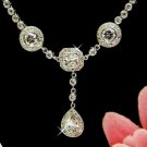 Cubic Zirconia Tear Drop Necklace N 8103