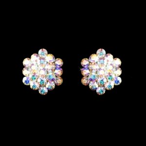 AB Crystal Cluster Clip On Earring E 500