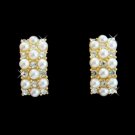 Gold & Ivory Pearl Clip On Earrings E 20613
