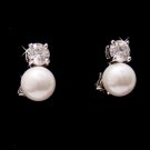E-3020 Pearl & Cubic Zirconia Clip-On Earring