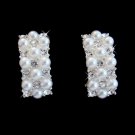Silver & White Pearl Clip On Earrings E 20613