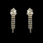 Gold Clear Crystal Dangle Clip On Earrings E 20009