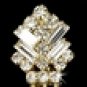 Gold Clear Crystal Dangle Clip On Earrings E 20009