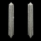 Silver Clear Dramatic Dangling Clip On Earrings E 20638