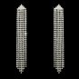 Silver Clear Dramatic Dangling Clip On Earrings E 20638