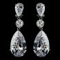 Breathtaking Large Cubic Zirconium Drop Clip On Earrings E 5383