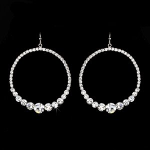 Clear Rhinestone Hoop Earrings E 951