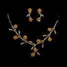 Beautiful Floral Gold Bridal Jewelry Set NE 363