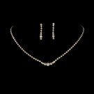 Gold Clear Accented Crystal Jewelry Set NE 337