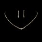 Gold Clear Accented Crystal Jewelry Set NE 337
