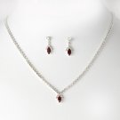 Beautiful Red Crystal Jewelry Set NE 342