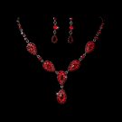 Stunning Red Pave Crystal Jewelry Set NE 908