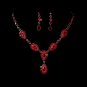 Stunning Red Pave Crystal Jewelry Set NE 908