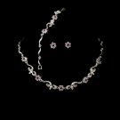 Silver Light Amethyst Floral Bridal Jewelry Set NEB 381