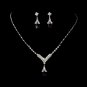Silver Dark Amethyst Crystal Drop Jewelry Set NE 344