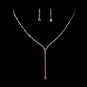 Silver Light Amethyst Y Drop Crystal Jewelry Set NE 313