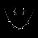 Enchanting Silver Amethyst Floral Bridal Jewelry Set NE 330