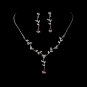 Silver Light Amethyst Dangle Floral Bridal Set NE 328
