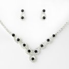 Sparkling Black Crystal Bridal Jewelry Set NE 360