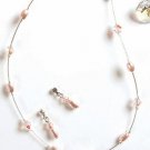 Pink Pearl & Swarovski Crystal Jewelry Set NE 226