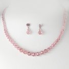 Pink Crystal Bridal Jewelry Set NE 231