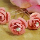 Light Pink Glitter Bridal Hair Pin 901 (Set of 12)