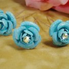 Sky Blue Glitter Crystal Bridal Hair Pin 901 (Set of 12)