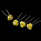 Yellow Glitter Crystal Bridal Hair Pin 901 (Set of 12)