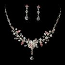Swarovski Crystal Bridal Jewelry Set NE 8003 Pink