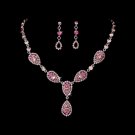 Stunning Pink Pave Crystal Jewelry Set NE 908
