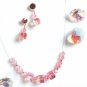 Pink Swarovski Crystal Illusion Necklace & Earring Set NE40208-PK