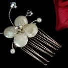 Dainty Floral Coin Pearl Mini Comb Pin-104