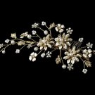Elegant Floral Vine Hair Comb 7096 Gold