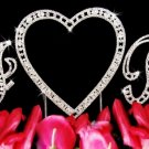 Swarovski Crystal Monogram Heart Wedding Cake Topper Set
