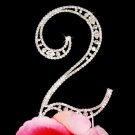 2nd Anniversary or 2nd Birthday Swarovski Crystal Cake Topper