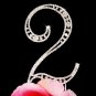 2nd Anniversary or 2nd Birthday Swarovski Crystal Cake Topper