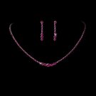 Fuchsia Accented Crystal Jewelry Set NE 337