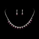 Fuchsia Accented Necklace & Earring Jewelry Set NE 358