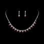 Fuchsia Accented Necklace & Earring Jewelry Set NE 358
