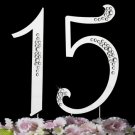 Sweet 15 Birthday or Anniversary Crystal Accented Cake Top " Sparkle "