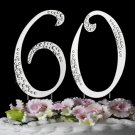 60th Birthday or Anniversary Crystal Accented Cake Top " Sparkle "