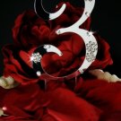 3rd Birthday or Anniversary Wedding Crystal Cake Topper