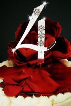 Number Crystal Accented Cake Topper