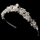 Silver Freshwater Pearl Bridal Tiara HP 8255